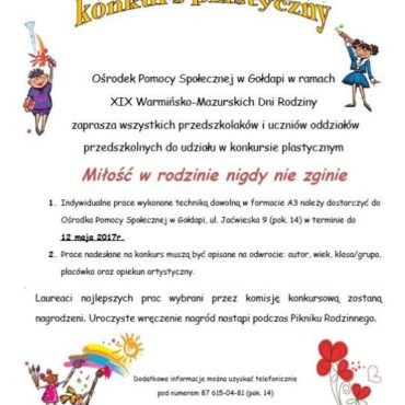 Konkursy w ramach XIX Warmińsko-Mazurskich Dni Rodziny