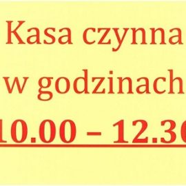 Uwaga – zmiana godzin funkcjonowania kasy