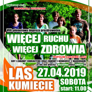 Zapraszamy na VIII imprezę prozdrowotną „Więcej ruchu -więcej zdrowia”