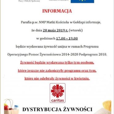 Wydawanie żywności w Parafii NMPMK w Gołdapi