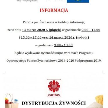 Wydawanie żywności Parafia św. Leona 13.03.2020 r.